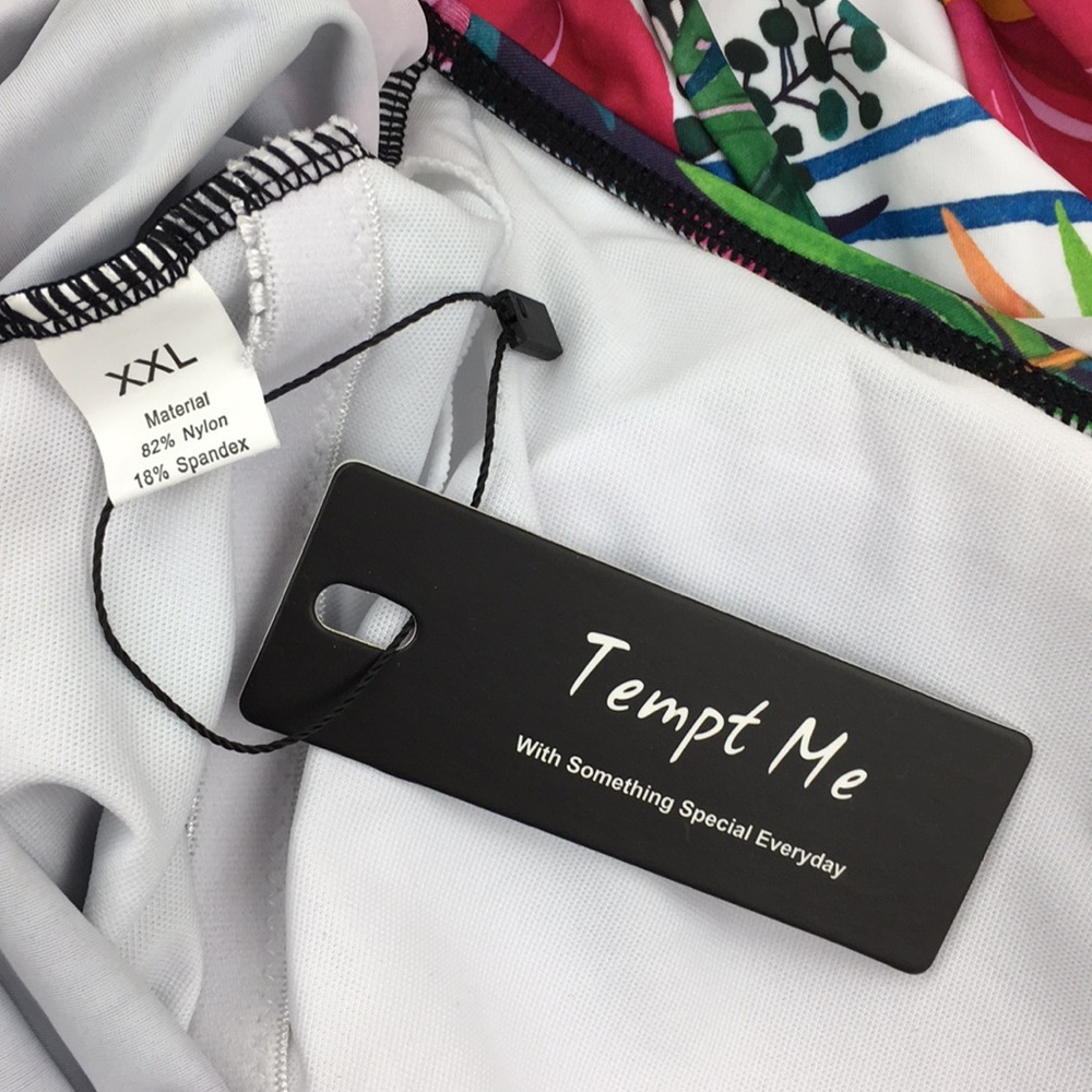 Tempt Me Off Shoulder Tropical Swimsuit NWT - Picture 5 of 9
